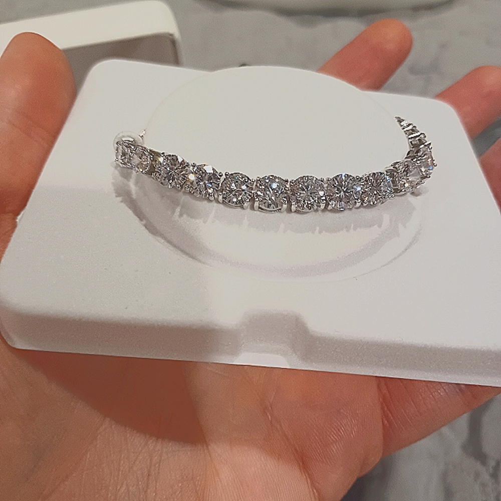 Sterling Silver Cubic Zirconium Adjustable Bracelet NWT